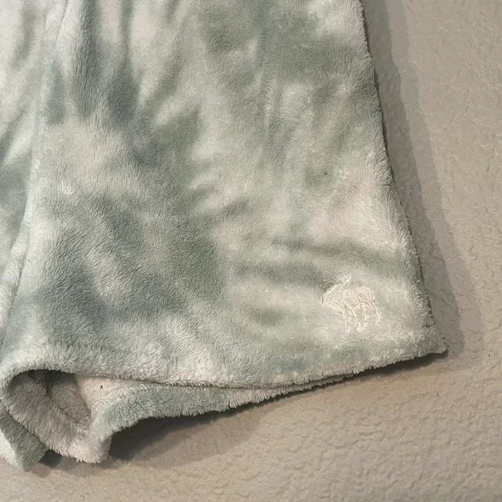 Abercrombie Kids Girl's 9/10 Tie Dye Starburst Green Soft Fleece Sleep Shorts